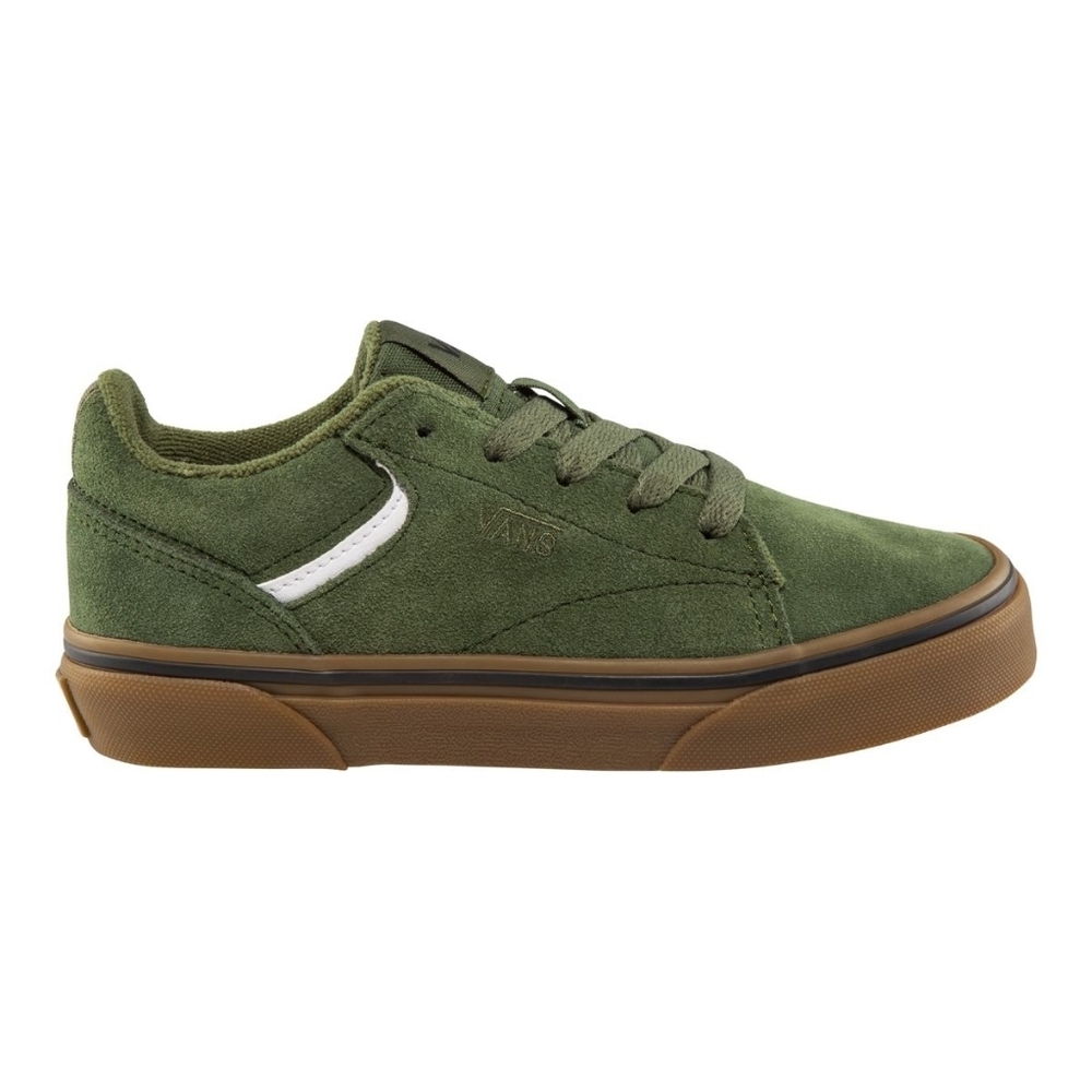Vans Kids Seldan Army Green Suede Skate Shoes Sneakers Size 5 Unisex